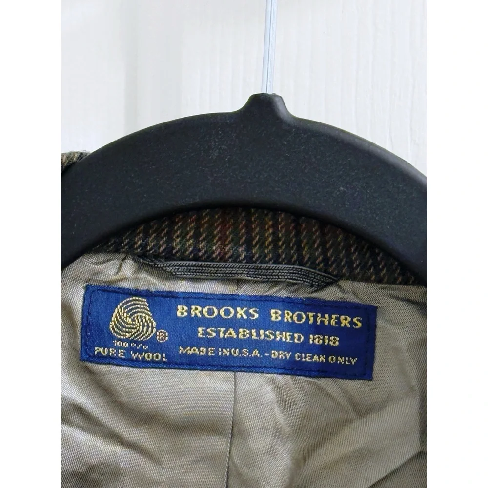 Brooks Brothers Wool Blazer in Brown Plaid